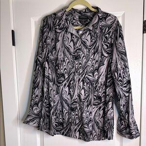 Elegant Black and White Swirl Top